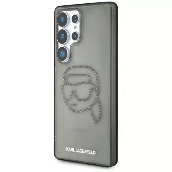 Karl Lagerfeld Rhinestones Karl Head Logo tok Samsung Galaxy S25 Ultra készülékhez, fekete