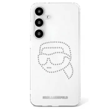 Karl Lagerfeld Rhinestones Karl Head Logo tok Samsung Galaxy S25 készülékhez (átlátszó)