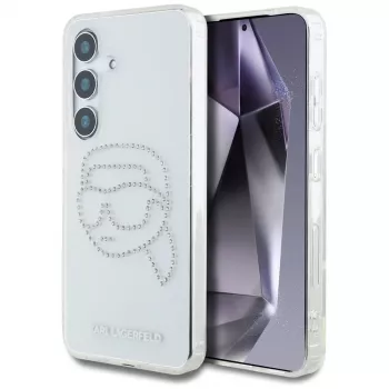 Karl Lagerfeld Rhinestones Karl Head Logo tok Samsung Galaxy S25 készülékhez (átlátszó)