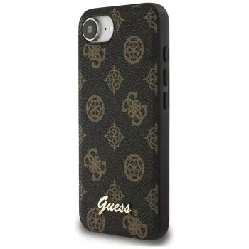 Guess Peony Script Logo MagSafe tok Apple iPhone 16e / 17e készülékhez, fekete