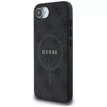 Guess 4G Ring Classic Logo MagSafe tok iPhone 16e készülékhez (fekete)