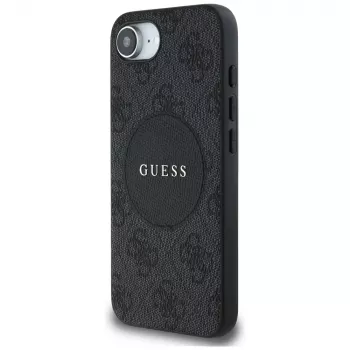 Guess 4G Circle Classic Logo MagSafe tok iPhone 16e készülékhez - fekete