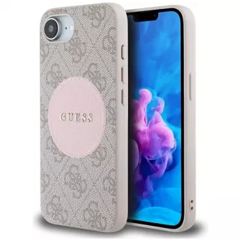 Guess 4G Circle Classic Logo MagSafe tok iPhone 16e készülékhez - rózsaszín