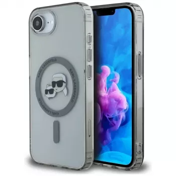 KARL LAGERFELD IML Metal Karl & Choupette Heads MagSafe tok iPhone 16e / 17e készülékhez, fekete