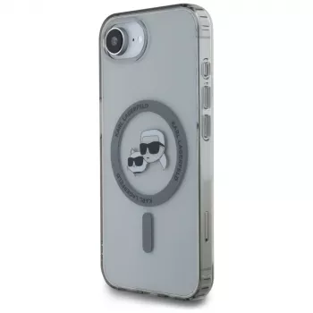 KARL LAGERFELD IML Metal Karl & Choupette Heads MagSafe tok iPhone 16e / 17e készülékhez, fekete