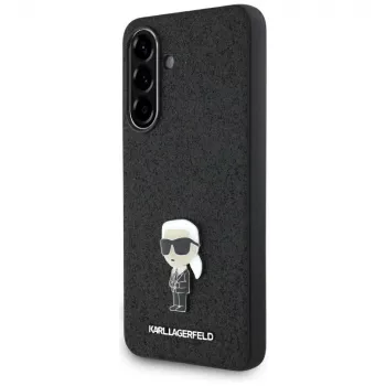 Karl Lagerfeld Fixed Glitter Ikonik Logo Metal Pin hátlap Samsung Galaxy A56 5G készülékhez (fekete)