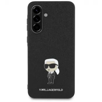 Karl Lagerfeld Fixed Glitter Ikonik Logo Metal Pin hátlap Samsung Galaxy A56 5G készülékhez (fekete)