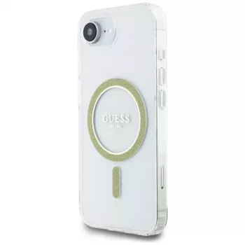 Guess IML Glitter Circle MagSafe tok iPhone 16e készülékhez (átlátszó)