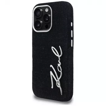 Karl Lagerfeld FW Jeans Signature Logo tok iPhone 16 Pro készülékhez, fekete