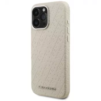 Karl Lagerfeld FW Stamped Karl MagSafe tok iPhone 16 Pro készülékhez, bézs