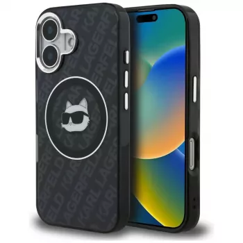 Karl Lagerfeld IML Choupette Head Logo MagSafe tok iPhone 16 készülékhez, fekete