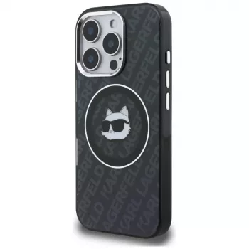 Karl Lagerfeld IML Choupette Head Logo MagSafe tok iPhone 16 Pro készülékhez, fekete