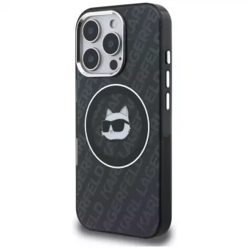 KARL LAGERFELD IML Choupette Head Logo MagSafe tok Apple iPhone 16 Pro Max készülékhez, fekete