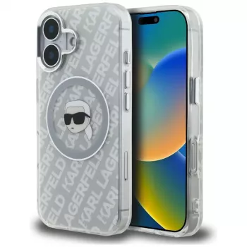Karl Lagerfeld IML Karl Head Logo MagSafe tok iPhone 16 készülékhez, szürke