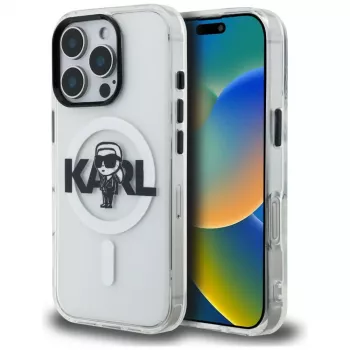 KARL LAGERFELD IML Karl Sketch Logo MagSafe tok Apple iPhone 16 Pro készülékhez, átlátszó