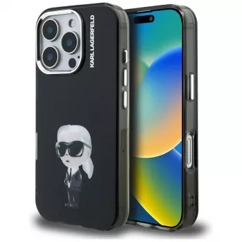 Karl Lagerfeld IML Aquarelle Karl & Logo tok iPhone 16 Pro Max készülékhez, fekete