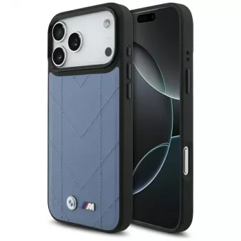 BMW M Quilted Logo MagSafe tok iPhone 17 Pro Max készülékhez, kék