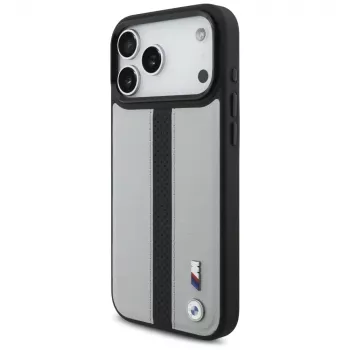 BMW M Perforated Stripe Logo MagSafe tok iPhone 17 Pro Max készülékhez, szürke