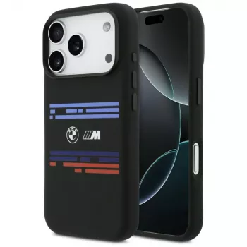 BMW M Silicon Horizontal Line MagSafe tok Apple iPhone 17 Pro készülékhez, fekete
