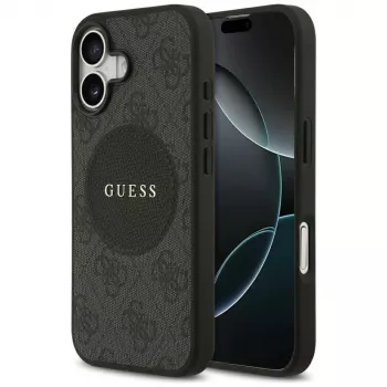 Guess 4G Circle Classic Logo MagSafe tok iPhone 17 készülékhez, fekete