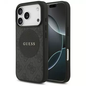 Guess 4G Circle Classic Logo MagSafe tok iPhone 17 Pro készülékhez, fekete
