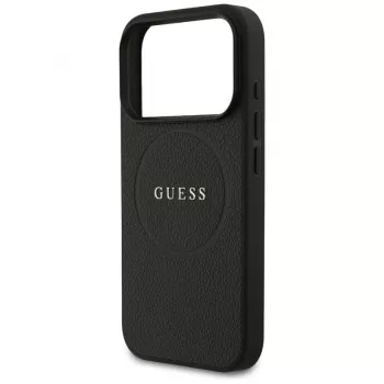 Guess Grained Ring MagSafe tok iPhone 17 Pro Max készülékhez, fekete