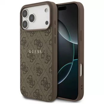 Guess 4G Ring Classic Logo MagSafe tok iPhone 17 Pro Max-hoz (barna)