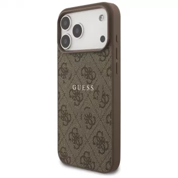 Guess 4G Ring Classic Logo MagSafe tok iPhone 17 Pro Max-hoz (barna)