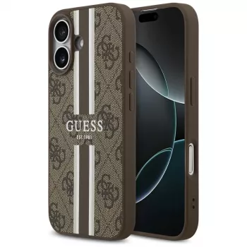 Guess 4G Printed Stripes MagSafe tok iPhone 17-hez (barna)