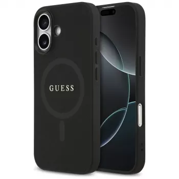 Guess Saffiano Classic Logo MagSafe tok iPhone 17-hez - fekete