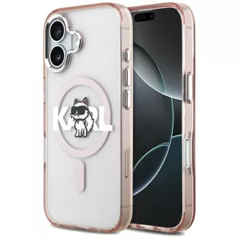 Karl Lagerfeld IML Choupette Sketch Logo MagSafe tok iPhone 17-hez, rózsaszín