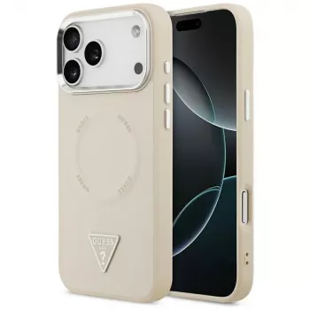 Guess Triangle Logo MagSafe tok Apple iPhone 17 Pro készülékhez - bézs