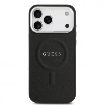 Guess Classic Logo MagSafe tok iPhone 17 Pro Max készülékhez, fekete