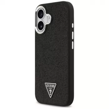 Guess Glitter Triangle Logo MagSafe tok iPhone 17 készülékhez, fekete