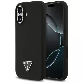 Guess Silicone Triangle Logo MagSafe tok iPhone 17 készülékhez, fekete