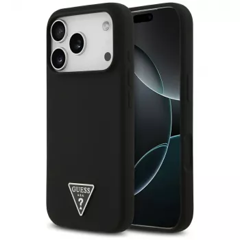 Guess szilikon Triangle Logo MagSafe tok iPhone 17 Pro készülékhez, fekete