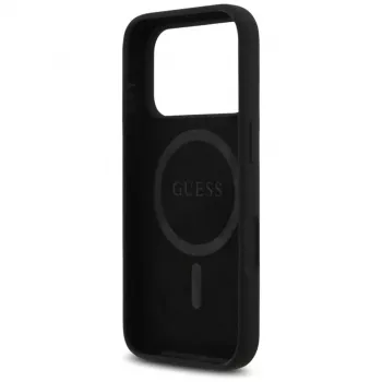 Guess Silicone Triangle Logo MagSafe tok iPhone 17 Pro Max készülékhez (fekete)