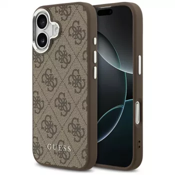 Guess 4G Classic Logo MagSafe tok iPhone 17 készülékhez, barna