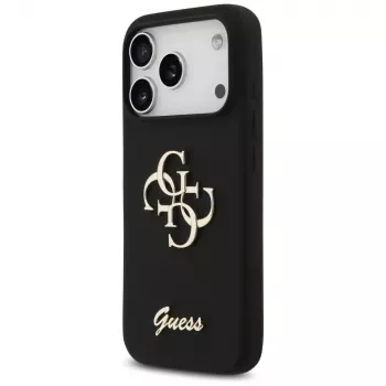 Guess Silicone Big 4G Script tok iPhone 17 Pro fekete