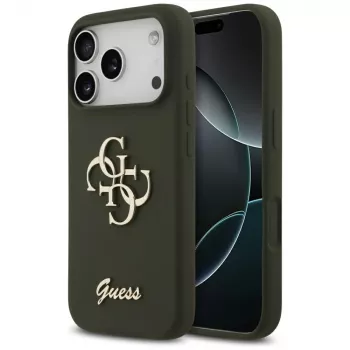 Guess Silicone Big 4G Script tok iPhone 17 Pro Max khaki