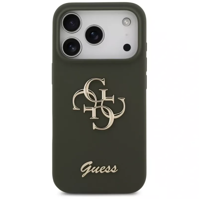 Guess Silicone Big 4G Script tok iPhone 17 Pro Max khaki