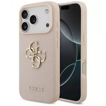 Guess Grained Big 4G & Classic Logo tok iPhone 17 Pro pink