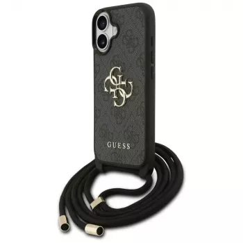 Guess 4G Big Logo Cord Strap Crossbody tok Apple iPhone 17 fekete