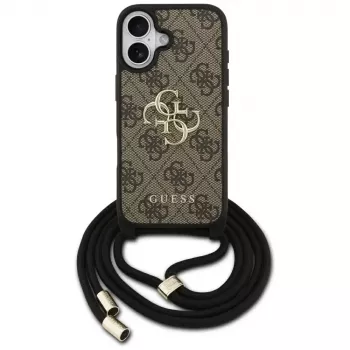 Guess 4G Big Logo Cord Strap Crossbody tok iPhone 17 barna