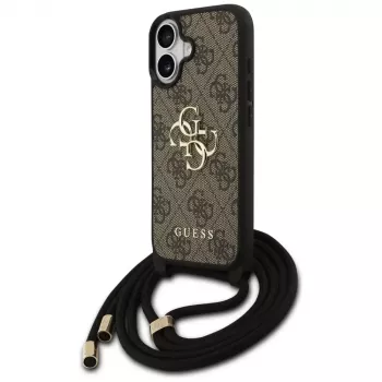 Guess 4G Big Logo Cord Strap Crossbody tok iPhone 17 barna
