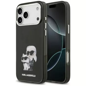 Karl Lagerfeld IML Aquarelle Karl & Choupette & Logo MagSafe tok iPhone 17 Pro készülékhez (fekete)