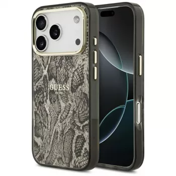 Guess Python Pattern MagSafe tok iPhone 17 Pro készülékhez, barna