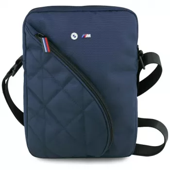 BMW Nylon válltáska zsebekkel és fém logóval, 10 inch, navy blue