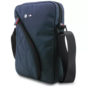 BMW Nylon válltáska zsebekkel és fém logóval, 10 inch, navy blue