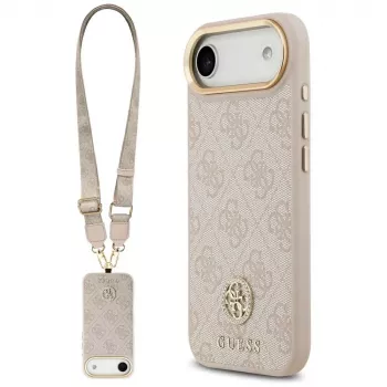 Guess 4G Strass Logo & Big Strap Metal Buttons MagSafe tok iPhone Air készülékhez - pink